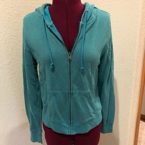 Light-weight zip up hooded jacket